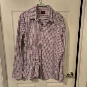 UNTUCKit Men's Pink and Blue Plaid Shirt XL